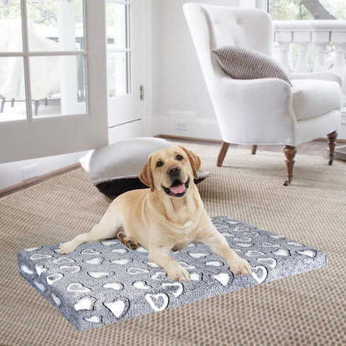 VANKEAN Dog Crate Mat Reversible Cool and Warm, Stylish Dog Bed with Waterproof Inner Linings, Removable Machine