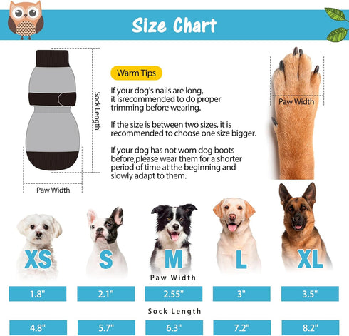 SCENEREAL Anti Slip Dog Socks, Grippy Socks for Hot/Cold Pavement, Paw Protectors for Senior Dogs, Indoor Outdoor Use