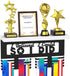 Medal Holder Display Trophy Shelf Organizer, Sturdy Wooden Race Award Hanger Rack