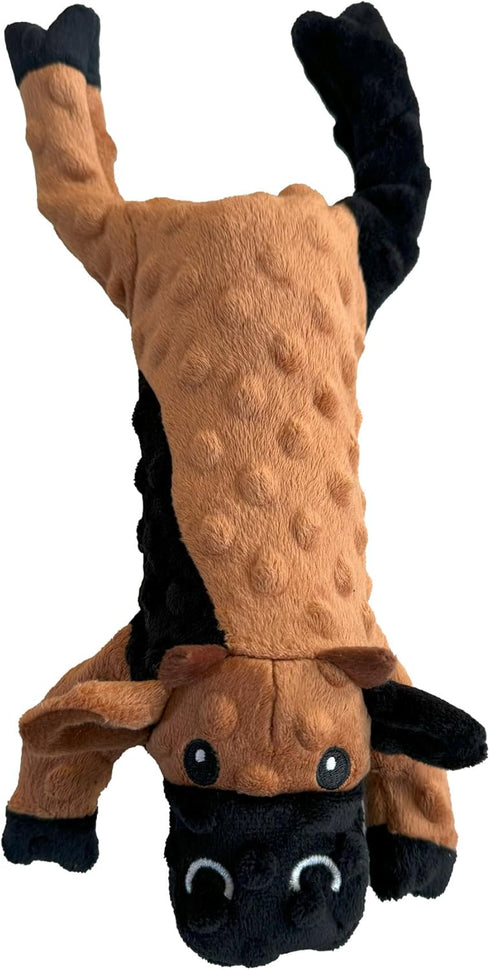 SPOT Skinneeez Extreme Stuffers Cow Dog Toy 14in - Stuffing Free with Squeaker & Rip Stop Mesh for Small to Medium Dogs