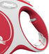 Flexi New Comfort Tape Retractable Dog Leash, Grey & Red, Large, 5m for Dogs up to 60kgs/132lbs