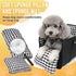 SlowTon Portable Dog Car Seat - Armrest Booster Seat for Small Dogs, Anti-Collapse with Soft Cushion Safety Belt, Black