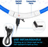 3 Pieces LED Dog Collar Light Up, Rechargeable Adjustable for Night Walking, Large Medium Small Dogs, Blue, Classic