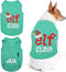 Parisian Pet Dog Tshirt, Embroidered “Elf Size” Dog Shirt, Lightweight Cotton, Machine Washable