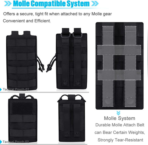 ANJINU Backpack Molle Water Bottle Holder, Water Molle Attachments, Molle Water Bottle Pouch, Tactical Attachment