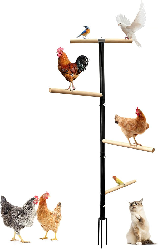 XINYI Large Chicken Perch Toys for Coop,Wooden Chicken Roosting Bars with 3 Legs