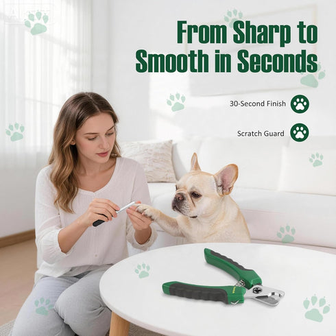 Trimmers Dog Nail Clippers with Nail File, Ergonomic Dog Nail to Avoid Over Cutting, Razor-Sharp Stainless Steel Blade