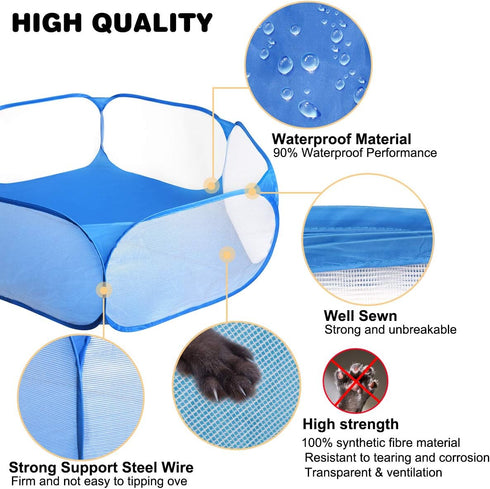 Guinea Pig Cage Rabbit Cage Indoor with Mat, Playpen for Small Animal Pet, Easy to Clean Exercise Yard Fence