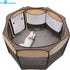 48 Inch Paw Inspired Round Playpen Mat, Super Absorbent Fleece Cage Liner with Non-Slip Bottom, Waterproof Pet Play Pen