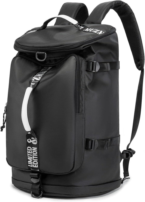 FUNYAGO Gym Duffle Bag Waterproof black Laptop Backpack Suitable for Hiking, Fishing, Travel