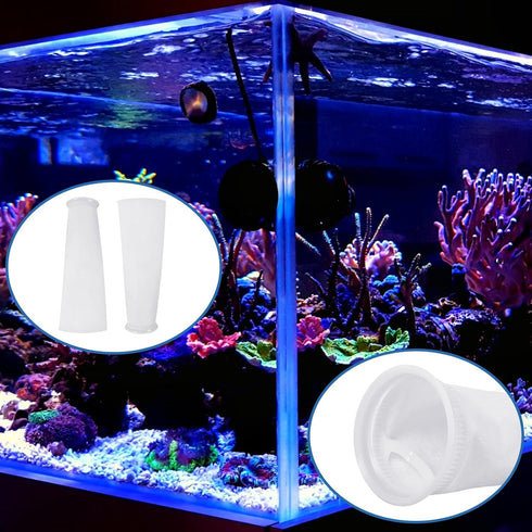 Oudain 16 Pack 4 Inch Ring Filter Socks, 200 µm Aquarium Filter Bags for Freshwater & Saltwater