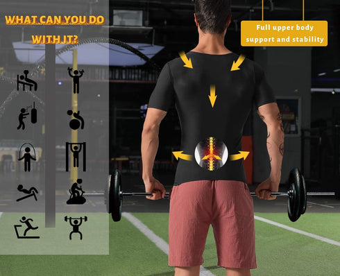 Slimming Men Sauna Shirt Sweat Suit Vest Workout Tank Top Waist Trainer Shaper
