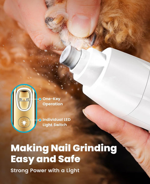 4 1, 2000mAh Trimmer oneisall Quiet Dog Grooming Kit in LED Light Dog Nail Grinder, Pet Grooming Clippers Paw for Paw