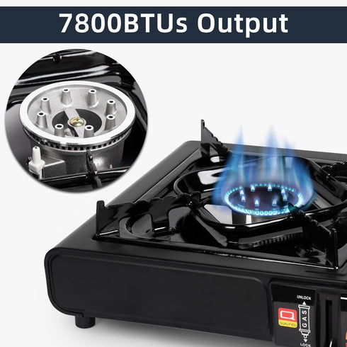 SHINESTAR Dual Fuel Stove, Portable Camping Stove with Butane & Propane Compatibility, Includes Propane Adapter Hose