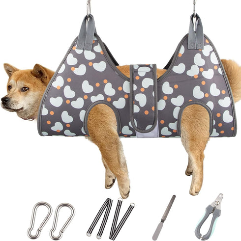 ATESON Dog Grooming Hammock with Nail Clippers/Nail Trimmers, Dog Grooming Harness for