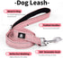 IVY&LANE Adjustable Reflective Dog Collar and Leash Set, Neoprene Padded for Small Medium Large Dogs, 5FT Nylon Leash