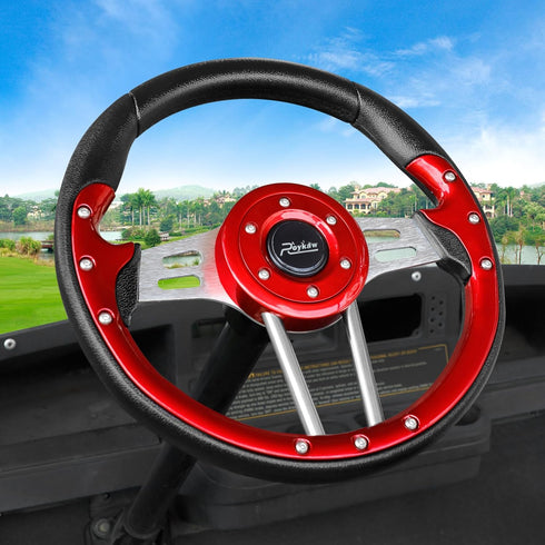Roykaw Golf Cart Universal Steering Wheel for EZGO RXV TXT, Club Car DS Precedent, Yamaha G29 Drive