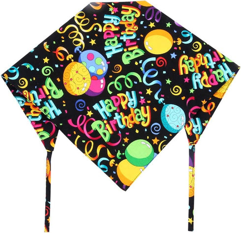Small Black Dog Birthday Bandana Triangle Bibs Scarf Accessories