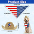 Vehomy 4th of July Pet Dog Costume - Dog Cowboy Hats with Star Décor Independence Day Dog Bandanas with American Flag Pattern 4th July Pet Hat and Scarf Outfit for Dogs Cats (4Pcs)