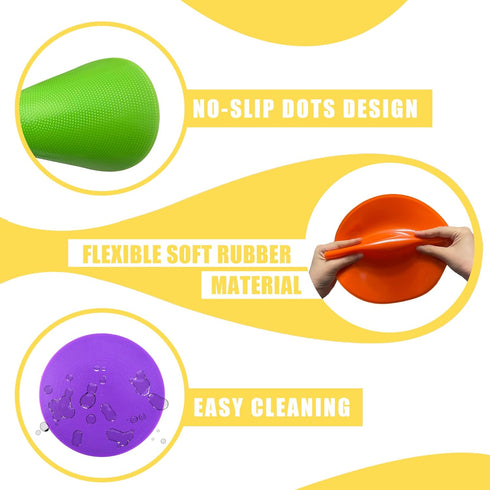 Spot Markers for Sports 9 Inch - Non Slip Rubber Agility Poly Spots Marker Field Flat Cone for Kids Training