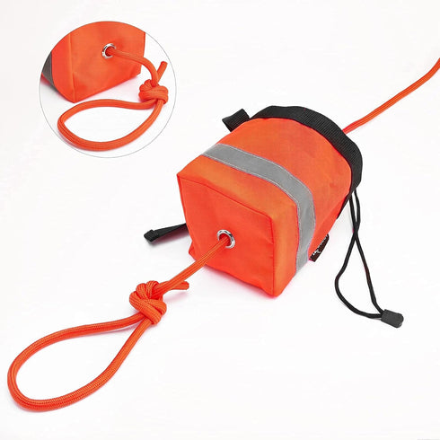 Water Rescue Throw Rope Bag with 50/100 Feet Floating Life Line and Whistle Clip for Boating