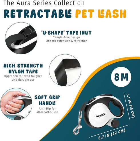 Retractable Dog Leash Add-On Accessory, Anti-Bite Rope for Extra Protection Against Biting from Your Pups