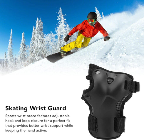 Sport Wrist Protective Gear, Adjustable Nylon Shock Absorbing Wrist Guard, Flexible Support Brace for Skating