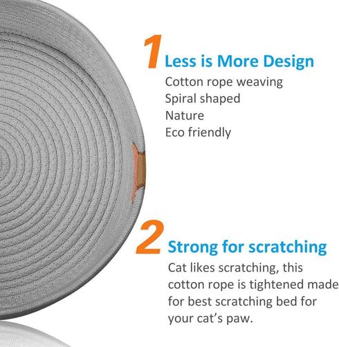 Summer Cat Bed Basket Nest Round Cotton Rope Woven Warm Medium,Pet Sleeping Bed House Cute Fun Scratcher Scratching