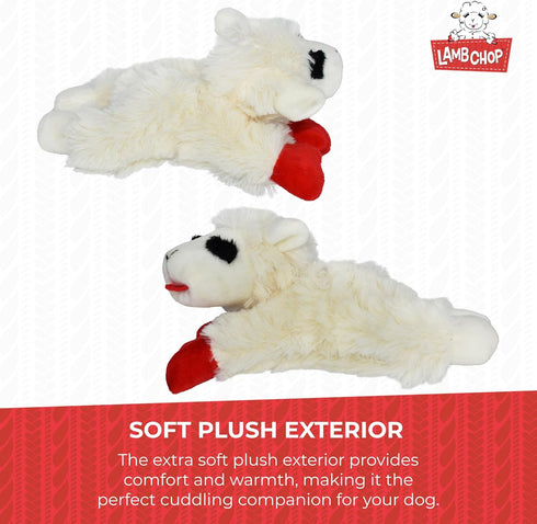 Multipet Lamb Chop Dog Plush Toy, Squeaky Toy for All Dogs, Extra Soft Plush, 6", Cream
