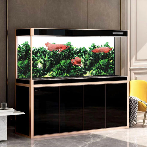 Lainrrew HD Aquarium Background Poster, Dual-Sided Water Plants & Fish Tank Landscape, 16"x40", Easy to Install