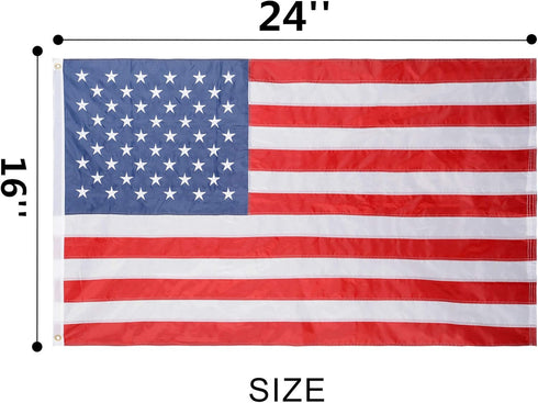 U.S. 50 Star Sewn Boat Flag, 16 x 24 inch Yacht Boat Ensign Nautical US American Flag with Sewn Stripes
