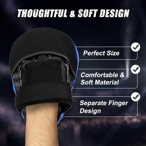 2-in-1 Set, MMA Boxing Pads Punch Mitts & Kick Pad Combo for Kids & Adults, Adjustable Training Gear for Boxing