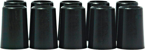 The Golfer's Workshop .355" Taper Tip Black Golf Club Ferrules - Pack of 10, Durable Plastic for Easy Installation