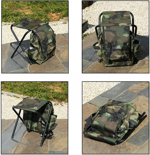 mewmewcat 2 1 Backpack 12.6x11.0x13.4in in Folding Chair Portable Stool Collapsible Camping Fishing Chair Large