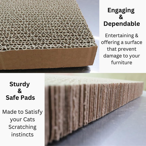 Cat Scratch Pad 5 in 1, Reversible Cardboard Scratcher, Scratching Pads for Indoor Cats, Cat Scratching Post (5 Pack)