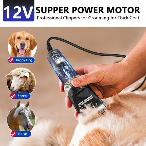 Professional Dog Grooming Clippers for Thick Coat, Dog Hair Trimmer for Grooming, Pet Clippers for Dogs, Cats, Sheep,