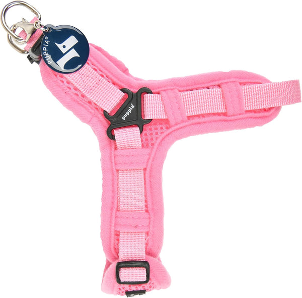 Puppia Soft Dog Harness - No Choke No Pull Adjustable Walking Training for Small and Medium Dog, Pink, S