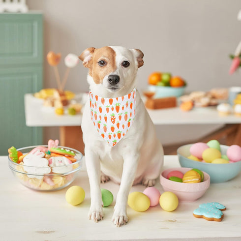 ADOGGYGO Easter Dog Bandana - Reversible Triangle Scarf for Medium and Large Dogs, Multiple Sizes Offered (Large)