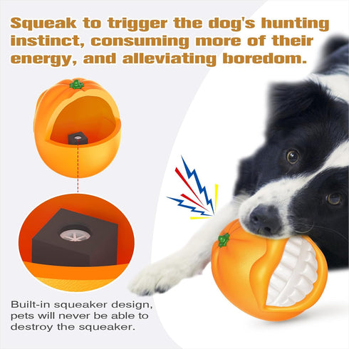 Dog Squeak Chew Toys Tough Ball for Medium/Large Aggressive Chewers, Indestructible Training Fetch Toy