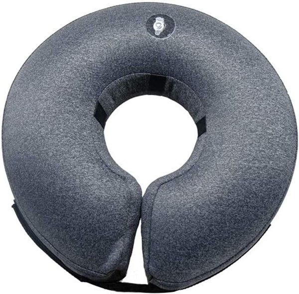 Katoggy Inflatable Cone Collar for Surgery - Soft Adjustable Blow Up Donut E-Collar for Small Medium Large Dogs and Cats