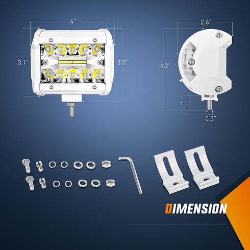 2PCS 4 Inch Sailboat Nilight Marine LED Light Pods Navigation Lights White Spot Flood Combo Ponton Boat Deck Dock