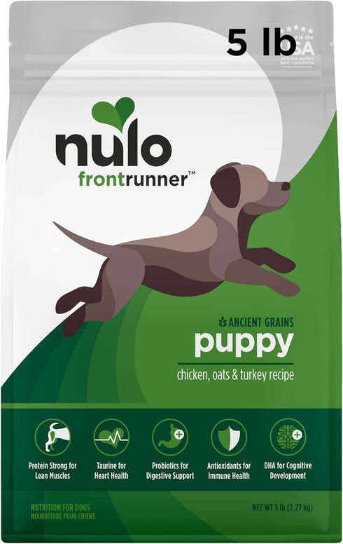 Nulo Frontrunner All Breed Puppy Food, Premium Dry Small Kibble, Ancient Grains with BC30 Probiotic & DHA