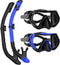 JRing Snorkeling Gear for Adults, Snorkel Mask Set with 180 Degree Tempered Glass
