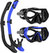 JRing Snorkeling Gear for Adults, Snorkel Mask Set with 180 Degree Tempered Glass