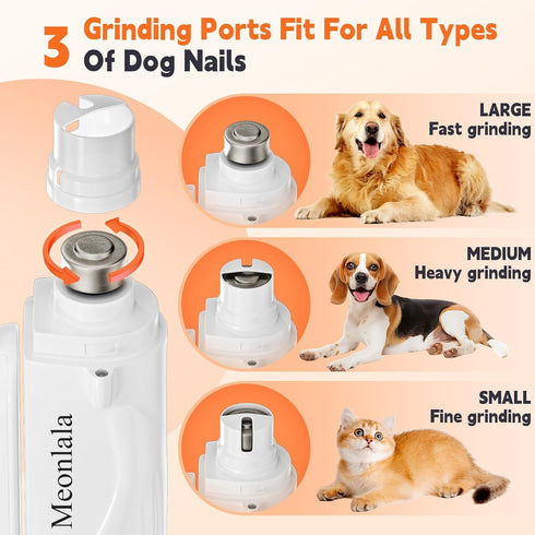 2-in-1 2 Dog Nail Clippers & Dog Nail Grinder with LED Lights, Ultra-Quiet, USB Rechargeable,Security Upgrade,Multiple