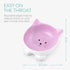 Navaris Cat Bowls with Ears - 2 Pack Ceramic Cat Feeding Dishes with Anti Slip Silicone Feet, Cat Shaped Bowls Set