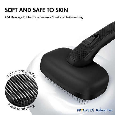 Dog Self Cleaning Slicker Brush for Shedding, Ideal for Short and Long Haired Dogs and Cats, Black