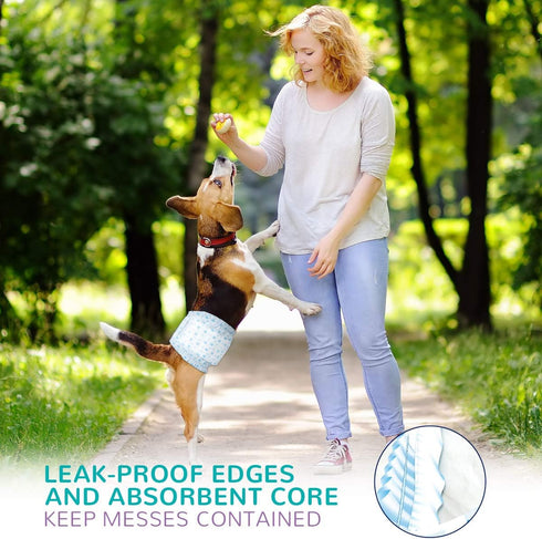 (Pack 26)) Dog Diapers - Absorbent Diapers for Dogs with Leak Protection, Incontinence, Marking (X-Small