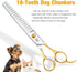 JASON 7.5" 18-Teeth Chunkers Shears for Dogs Cats Grooming, Texturizing Blending Scissor, Sharp Gold Shear