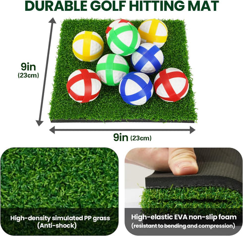 AETISY Sided,40 Set 65 Golf Chipping Game Mat Double pcs Golf Game with FT Golf Practice Mat,Outdoor Indoor Hitting